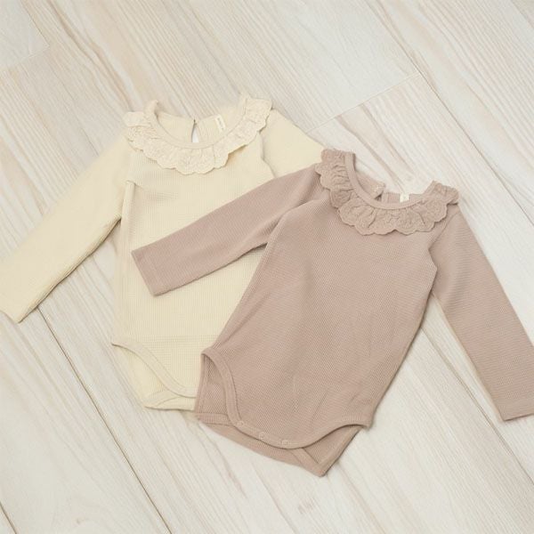 オーガニックコットン ベビー ラッフルカラーボディ
