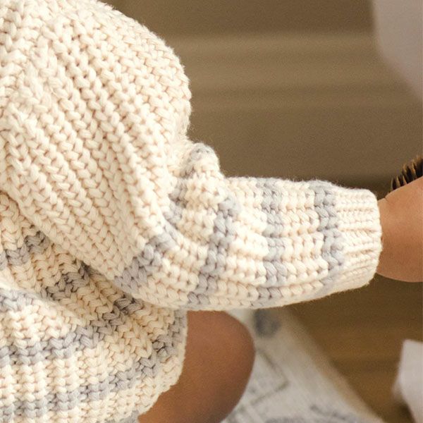 オーガニックコットン ベビー 畔編みニットセーター