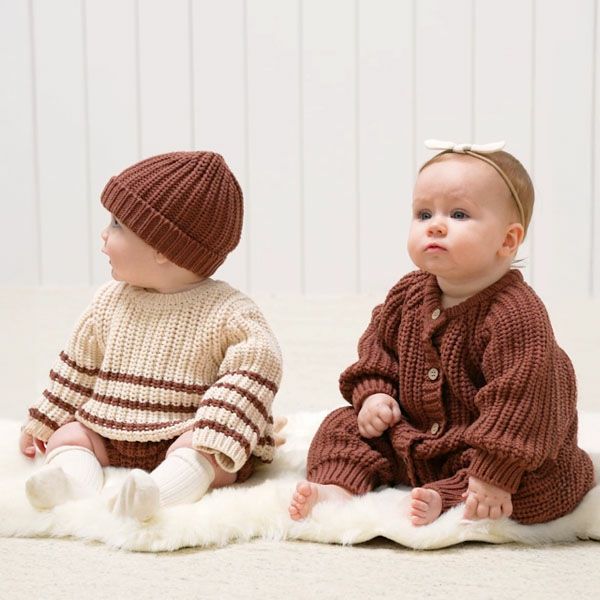 オーガニックコットン ベビー 畔編みニットセーター