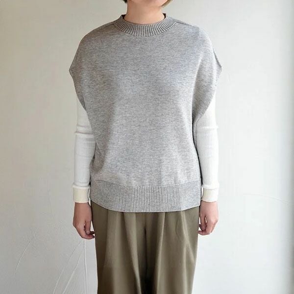 オーガニックコットン＆ヤク モックネックベスト