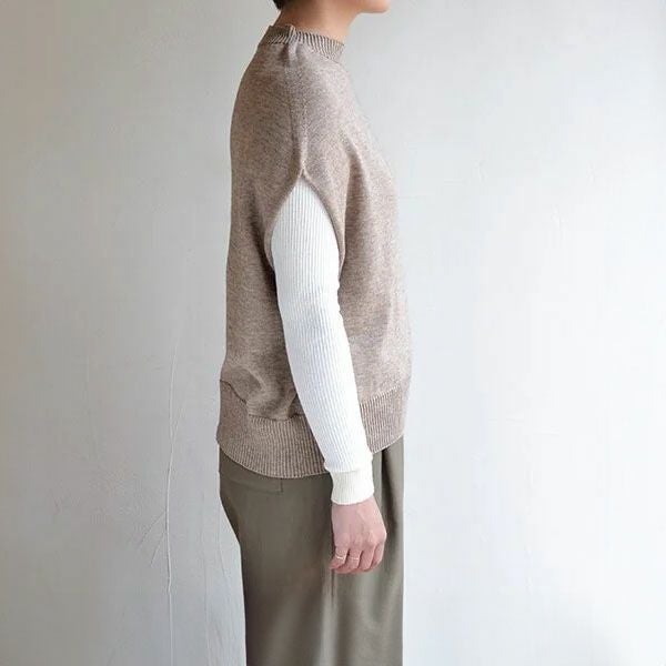 オーガニックコットン＆ヤク モックネックベスト