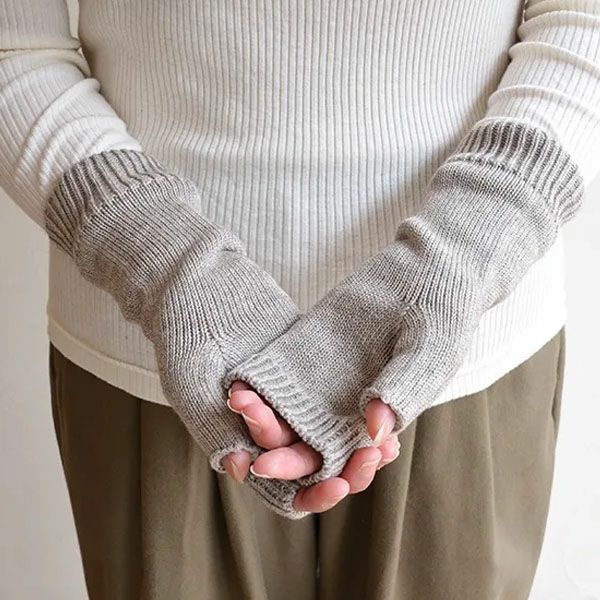 オーガニックコットン＆ヤク 縫い目のないハンドウォーマー