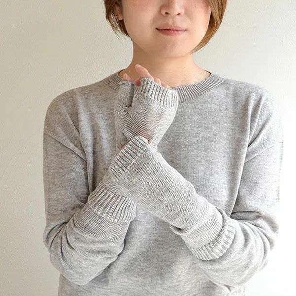 オーガニックコットン＆ヤク 縫い目のないハンドウォーマー