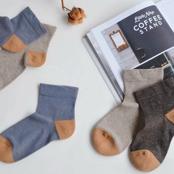 オーガニックコットン 配色ソックスLサイズ