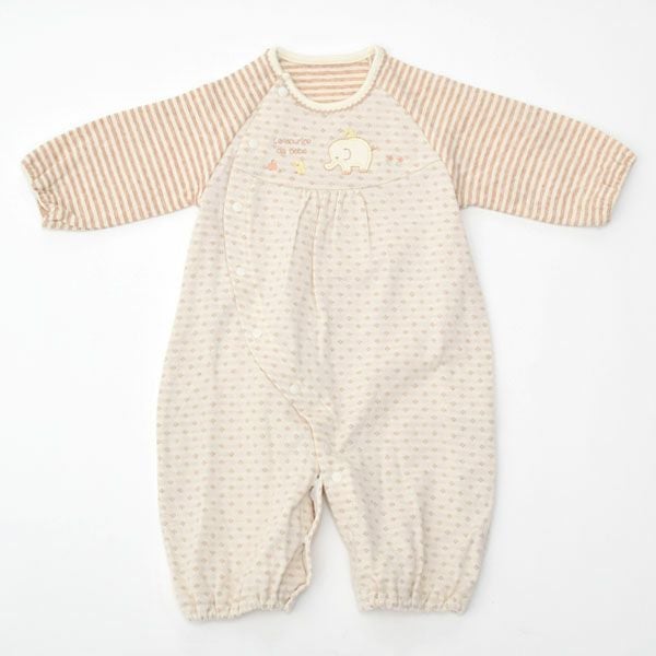 オーガニックコットン ベビー 接結ドレスオール