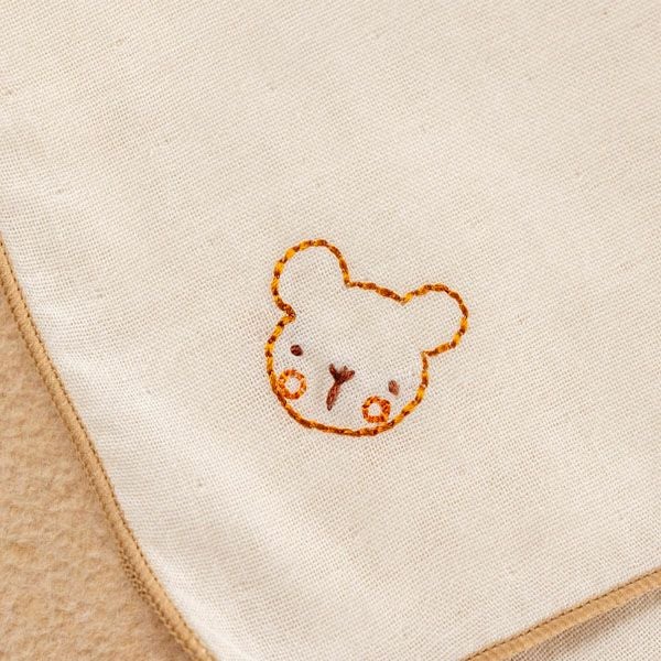 手刺繍入ちっちゃな ガーゼハンカチ【うさことてんとう虫】 オーガニックコットン ベビー【刺しゅう】ガーゼ ハンカチ