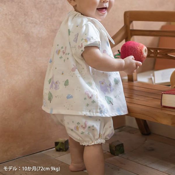 オーガニックコットン ベビー【夢みる森】ダブルガーゼ セットアップ