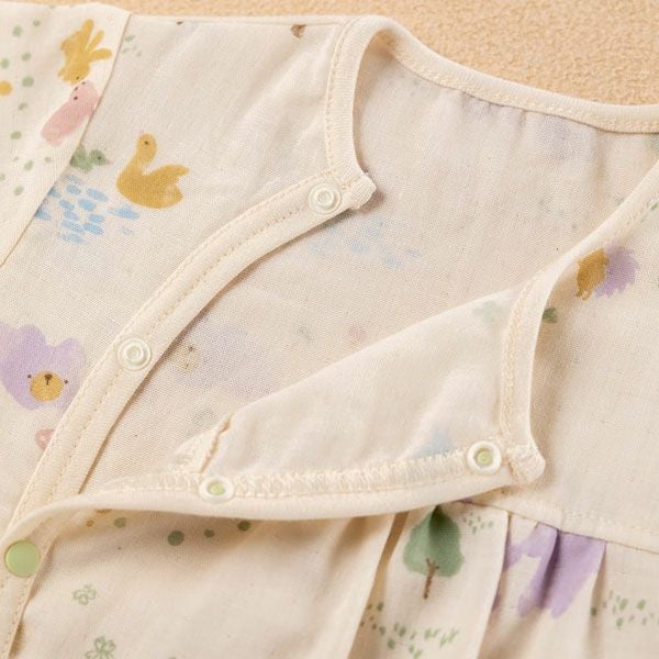 オーガニックコットン ベビー【夢みる森】ダブルガーゼ ロンパース