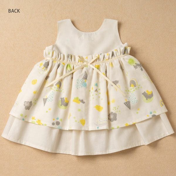 オーガニックコットン ベビー【ミントの森】ダブルガーゼ ドレス