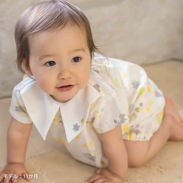 オーガニックコットン ベビー【ミントの森】ダブルガーゼ セットアップ