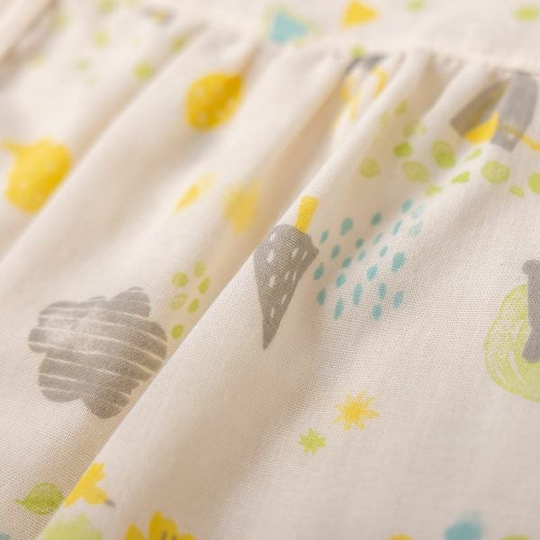 オーガニックコットン ベビー【ミントの森】ダブルガーゼ ロンパース