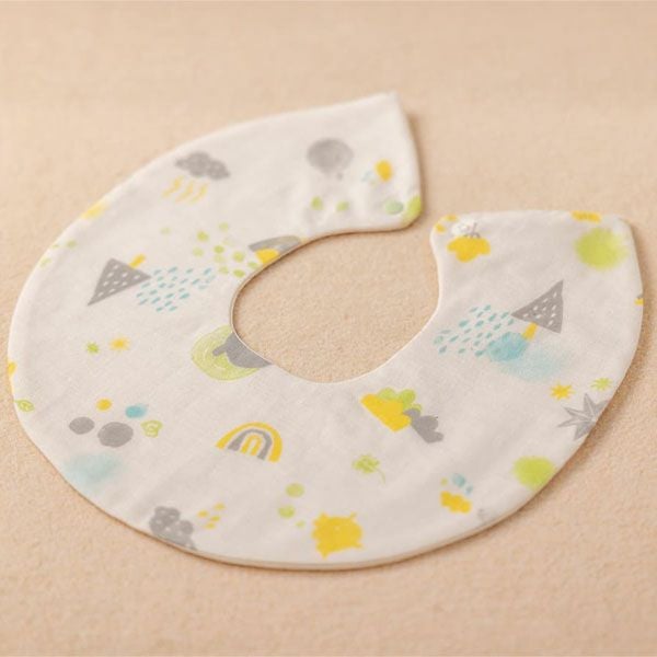 オーガニックコットン ベビー【ミントの森】ダブルガーゼ スタイ