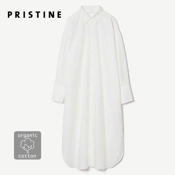 オーガニックコットン ポプリン コクーンシャツワンピース