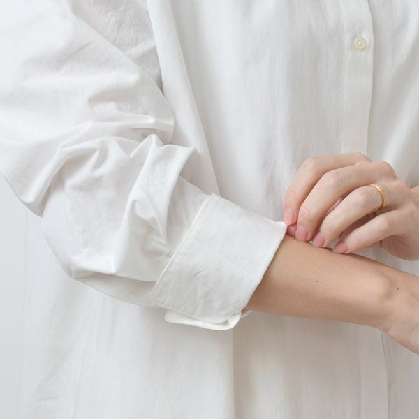 オーガニックコットン ポプリン コクーンシャツワンピース