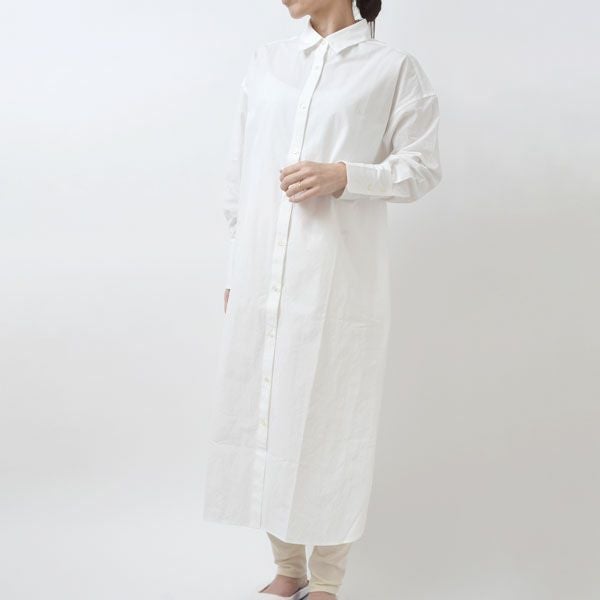 オーガニックコットン ポプリン コクーンシャツワンピース