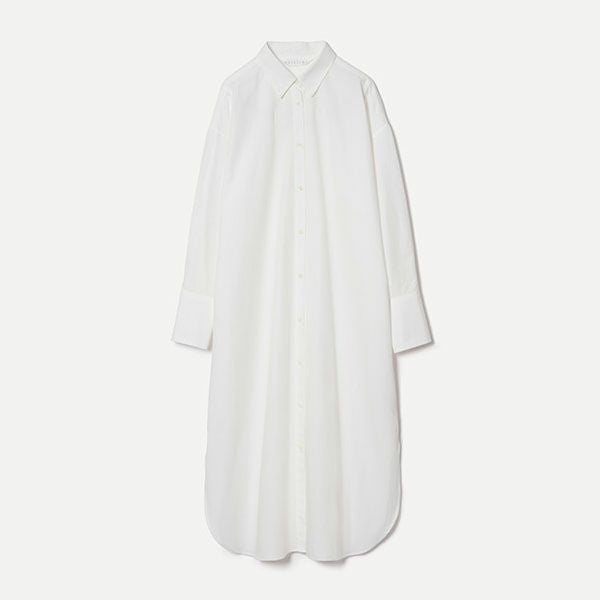 オーガニックコットン ポプリン コクーンシャツワンピース