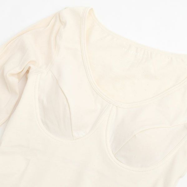 オーガニックコットン カップ付9分袖プルオーバー