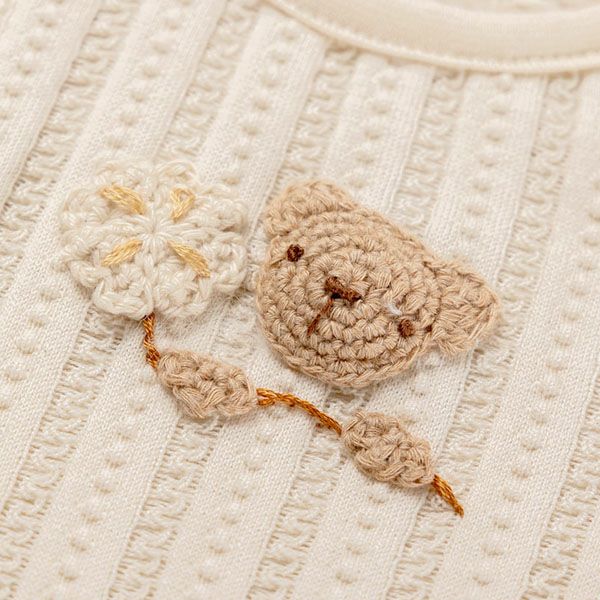 オーガニックコットン ベビー【手編みモチーフ】レーシーニットの2WAYドレス