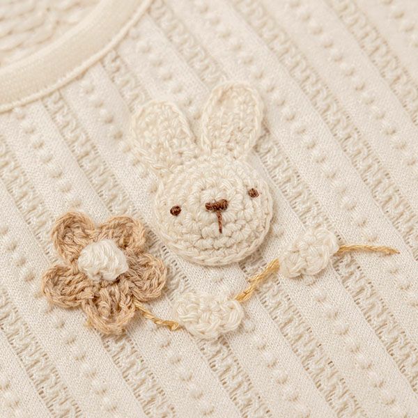 オーガニックコットン ベビー【手編みモチーフ】レーシーニットの2WAYドレス