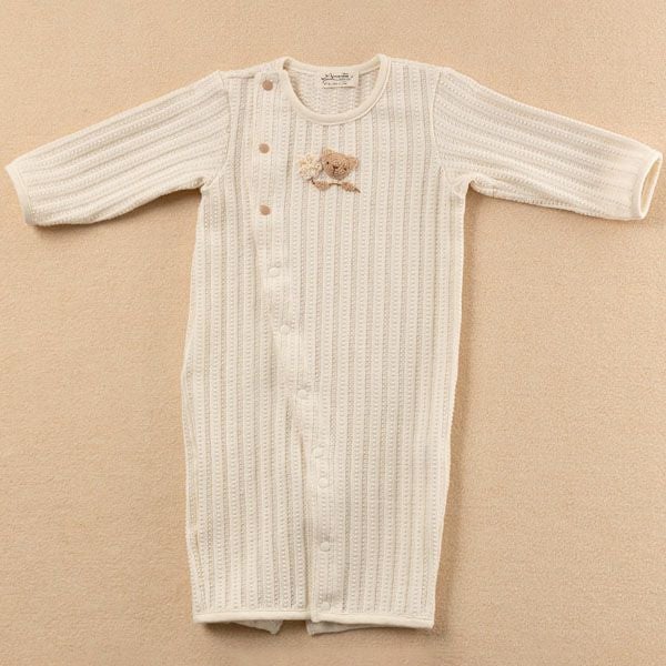 オーガニックコットン ベビー【手編みモチーフ】レーシーニットの2WAYドレス