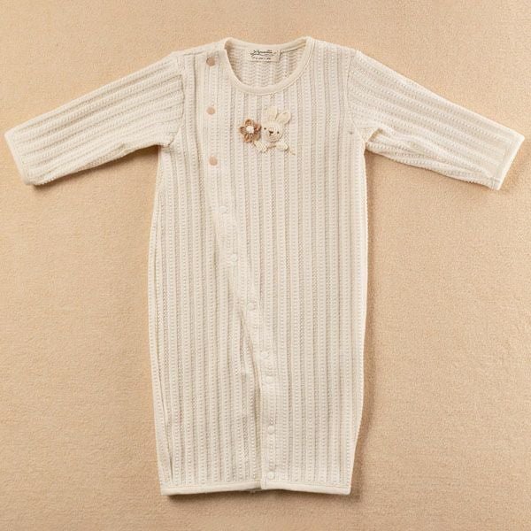 オーガニックコットン ベビー【手編みモチーフ】レーシーニットの2WAYドレス