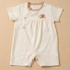 オーガニックコットン ベビー【手編みモチーフ】ガーゼロンパース