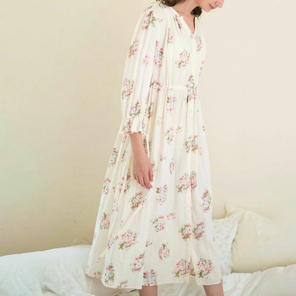 オーガニックコットン プリムローズ サイドリボンワンピース