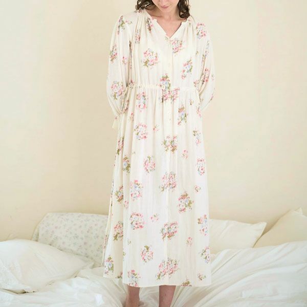 オーガニックコットン プリムローズ サイドリボンワンピース