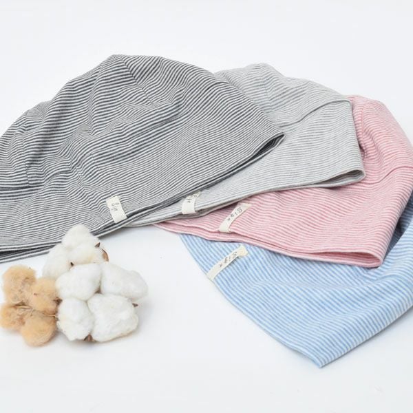 オーガニックコットン 天四方ボーダーシャロット