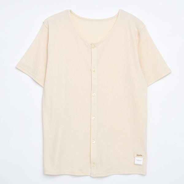 オーガニックコットン 前開きボタン肌着(半袖)