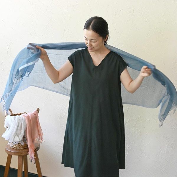 オーガニックコットン 手織フワリストール