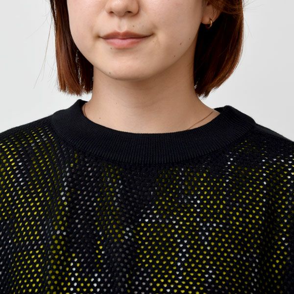 オーガニックコットン メッシュニットトップス