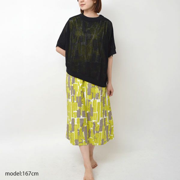 オーガニックコットン メッシュニットトップス