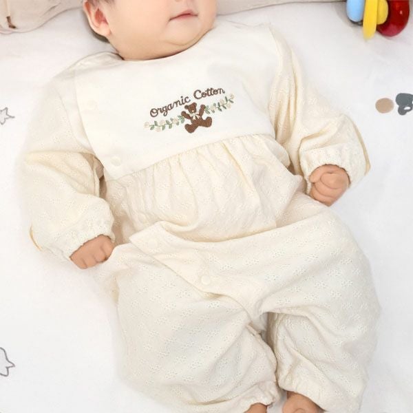 オーガニックコットン ベビー ジャガード×パイル2wayドレス