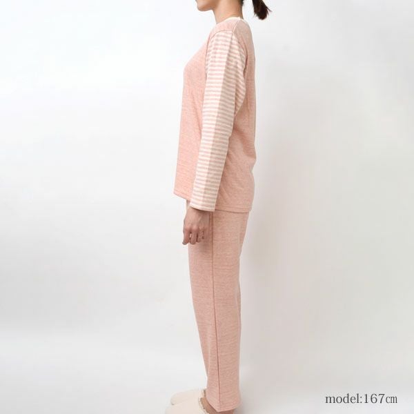 オーガニックコットン 接結フライスふんわりパジャマ(ベンガラ染め)