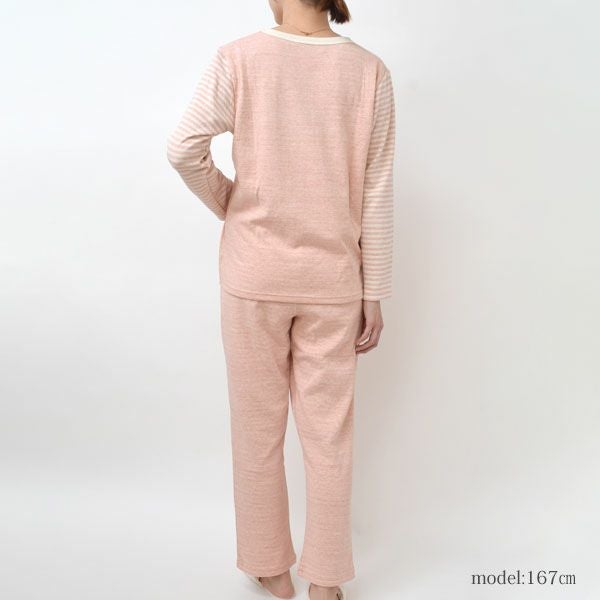 オーガニックコットン 接結フライスふんわりパジャマ(ベンガラ染め)