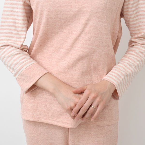 オーガニックコットン 接結フライスふんわりパジャマ(ベンガラ染め)