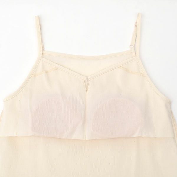 オーガニックコットン inoui高島縮スリップドレス（カップ付き）