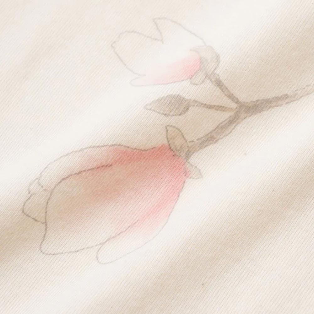 オーガニックコットン 木蓮プリントフライスパジャマ