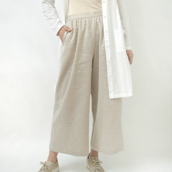 オーガニックコットン＆リネン ツイルビッグパンツ