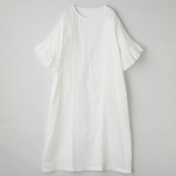 オーガニックコットン カラーガーゼ ローズマリードレス