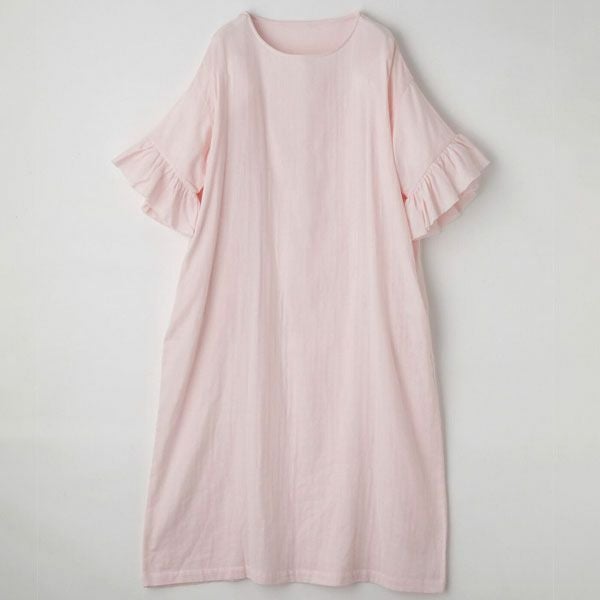 オーガニックコットン カラーガーゼ ローズマリードレス
