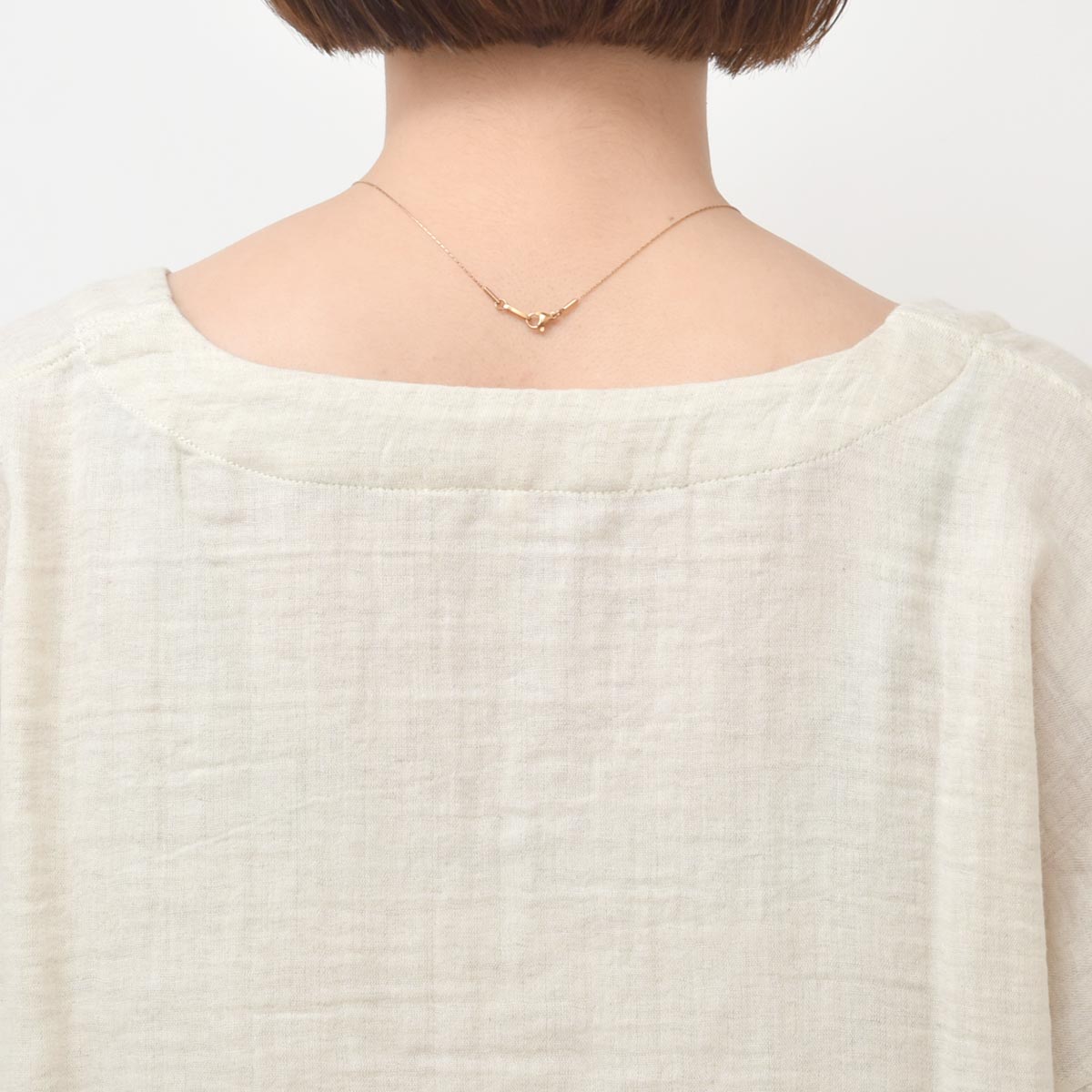 オーガニックコットン＆リネン ダブルガーゼシャツ（8分袖） M