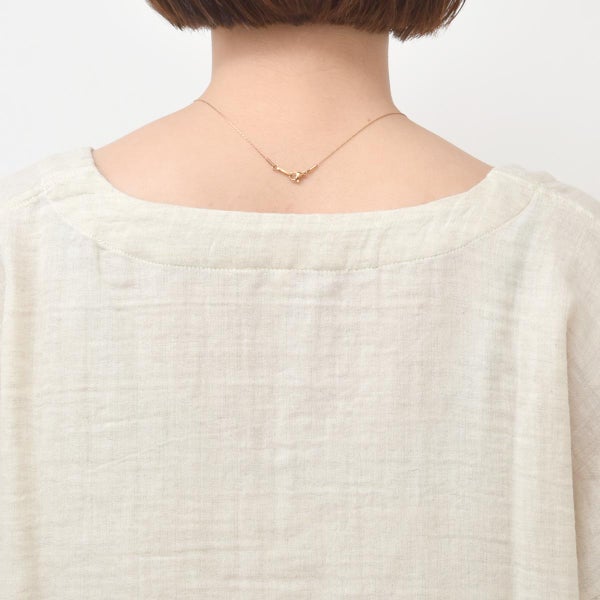 オーガニックコットン＆リネン ダブルガーゼシャツ（8分袖） M