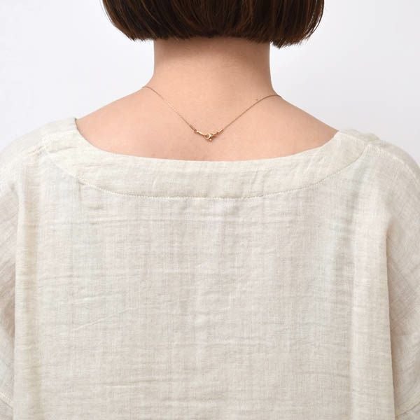 オーガニックコットン＆リネン ダブルガーゼシャツ（8分袖） M