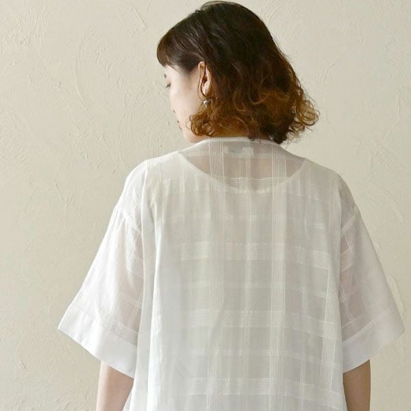 オーガニックコットン シアーチェックヒラリワンピース