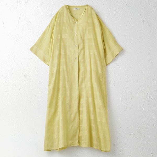 オーガニックコットン シアーチェックヒラリワンピース