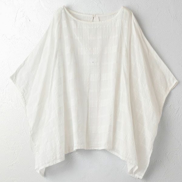 オーガニックコットン シアーチェックワイドトップス
