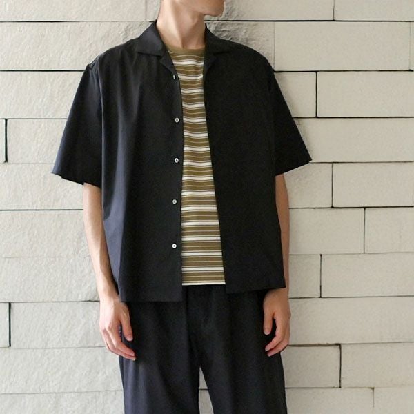 オーガニックコットン メンズ オープンカラーシャツ（半袖）