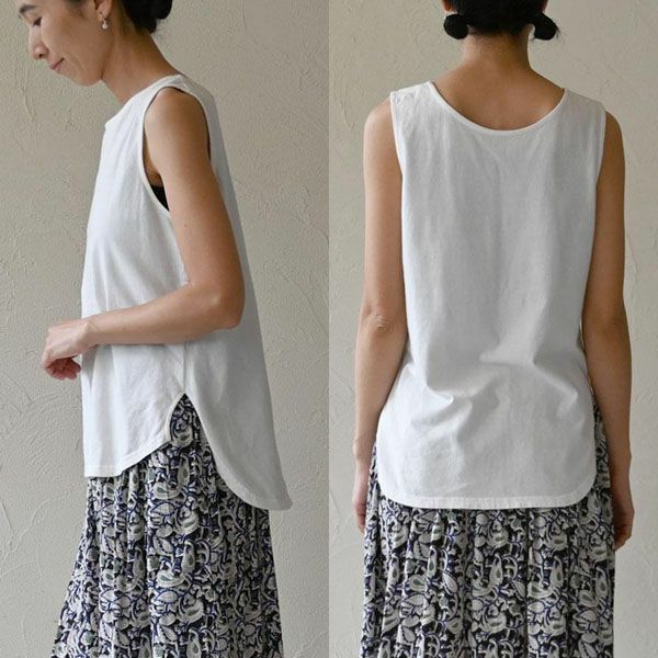 オーガニックコットン ノースリーブトップ